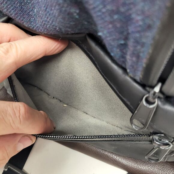 Timbuk2 CUSTOM Alcatraz Blue Gray Brwn Leather Laptop Backpack HANDMADE SAN FRAN - Picture 11 of 16